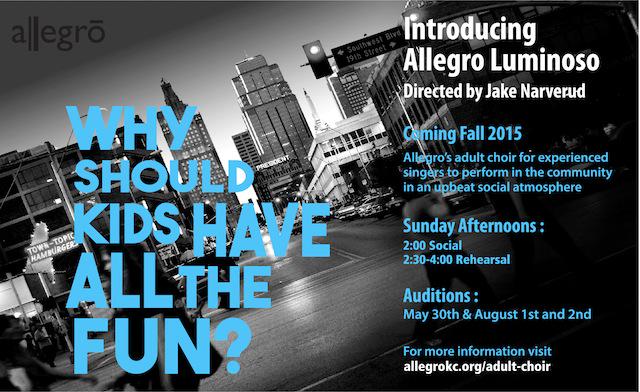 SpiritoKC's tweet photo. Announcing Allegro's Adult Choir~Allegro Luminoso!  Visit http://t.co/62wBuf4rz8 to find out more information. http://t.co/vp7USgPFUh