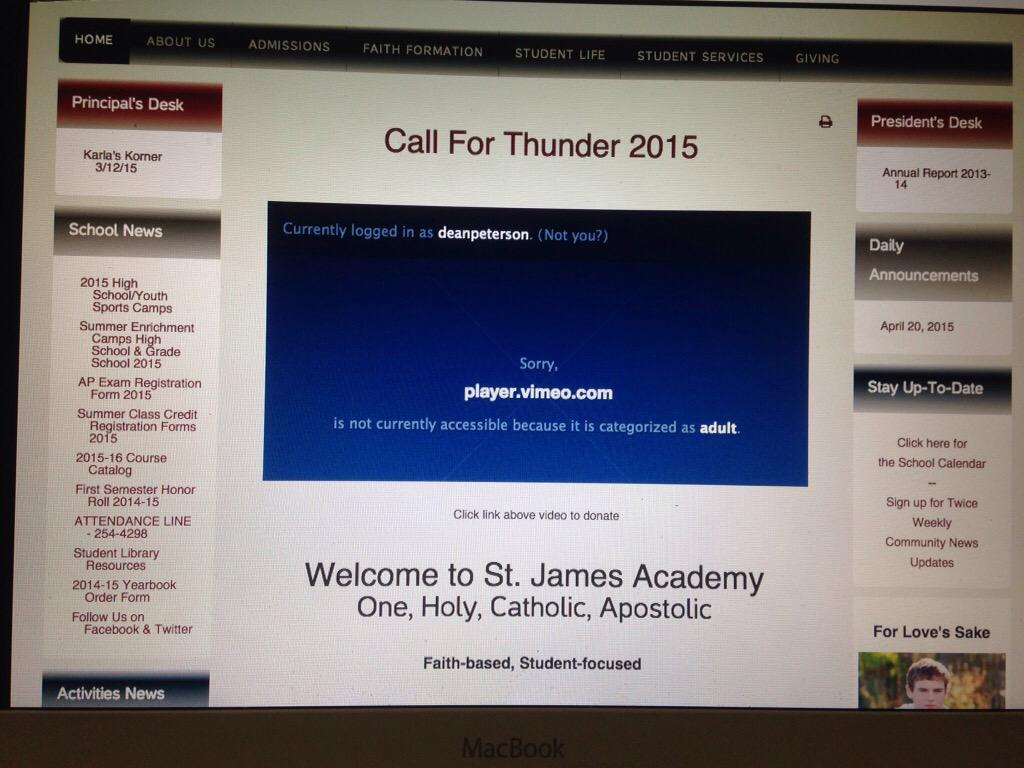 dynamitedeano8's tweet photo. When videos on your own website are blocked http://t.co/IoM2BWed3Q