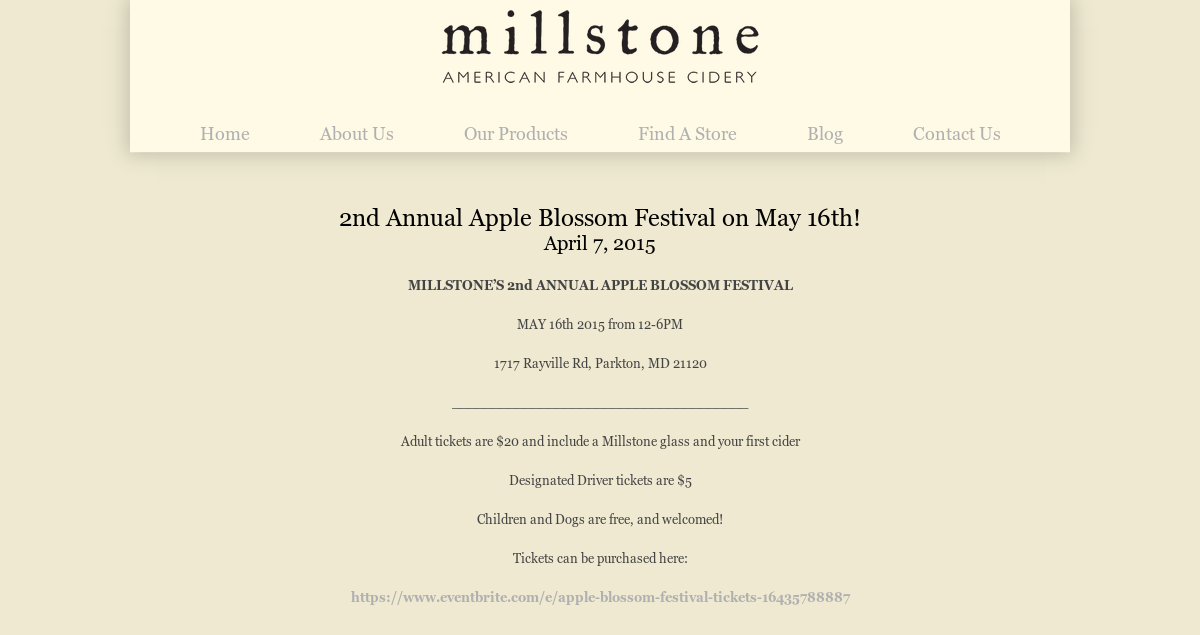 MDCiderAndMead's tweet photo. 2nd Annual Apple Blossom Festival on May 16th! - Millstone Cellars on @MillStoneCellar http://t.co/SjrwNnJFoc http://t.co/4ghhMtHTvq