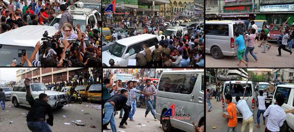 Its_Imtu's tweet photo. AL attacks Khaleda’s motorcade
@CNN @AP @hrw @StateDept
@WSJ @narendramodi
@UN_Spokesperson http://t.co/bPw027m8JM http://t.co/vNj0V6R0Sr