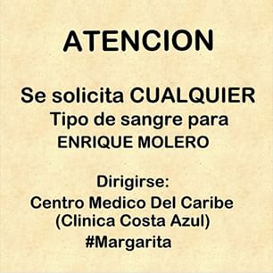 FDHC1's tweet photo. Para los que estén en #margarita donantes de sangre de todo tipo para este #triatleta amigo que esta luchando http://t.co/Fl6nU6k2Vi