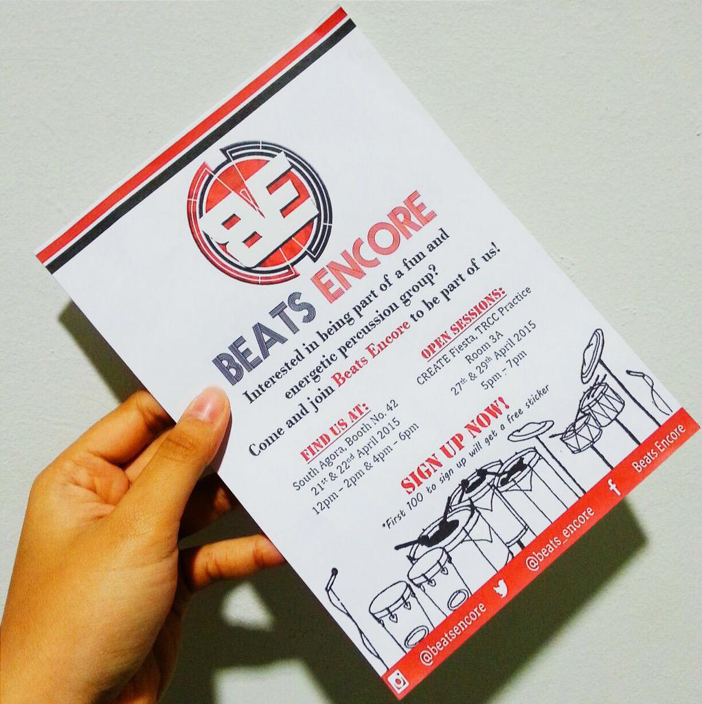 AmeeraShawty's tweet photo. Do you have passion for percussion? Then come and join @beats_encore ! Visit us at Booth 42 #ccafiesta #beatsencore http://t.co/lEt4IhIQsO