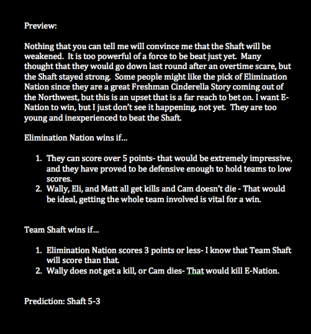 April_Madnesss's tweet photo. Preview: Elimination Nation vs. Team Shaft http://t.co/W6fbqrQaoL