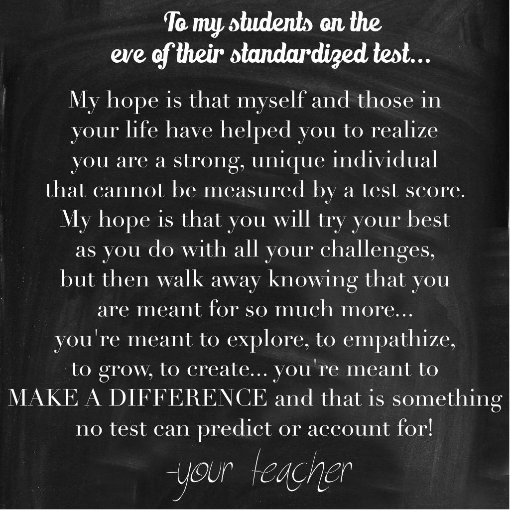 artwithbailey's tweet photo. A note I wish all Ss could read before their standardized tests! http://t.co/ZoMvkBTSmz