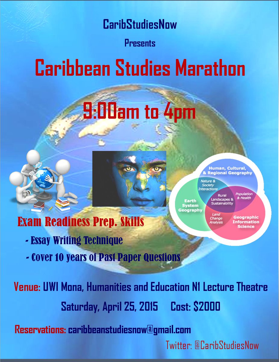 BWolmers's tweet image. “@CaribStudiesNow: Its here again guys....book your space now for the 2015 Caribbean Studies Marathon http://t.co/xMOIcyjkQk”