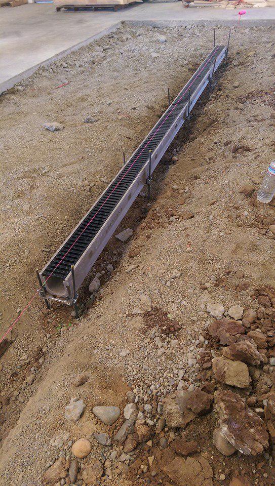 Making some movement! Started laying down the trench drains!