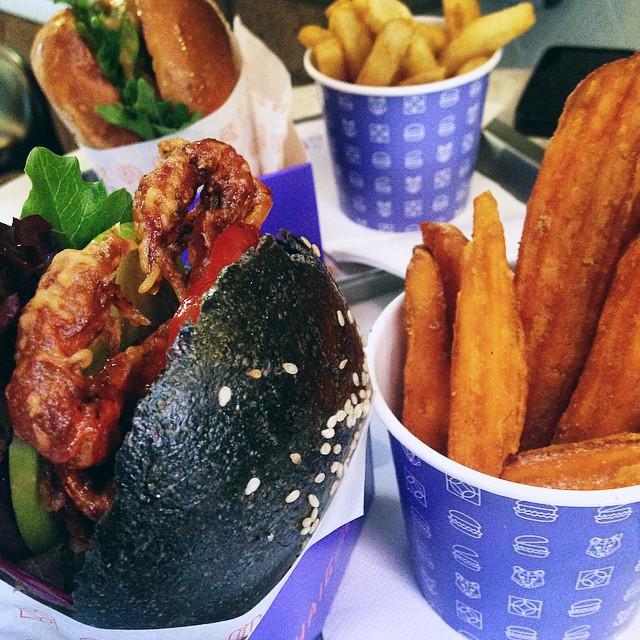 betterwithbasil's tweet photo. Went to @thaiger_burger for lunch. Soft shell crab and satay chicken burger. Get. In. Me. 
#betterwithbasil http://t.co/RX2xtTqs4g