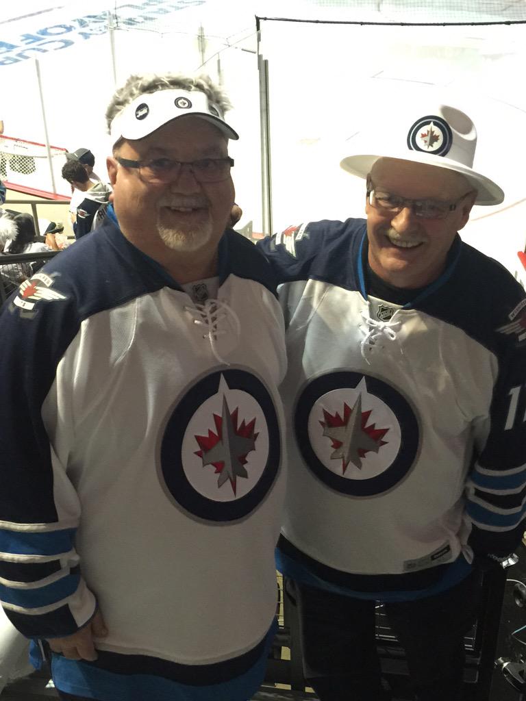 RobbieMager's tweet image. Two best friends and long term @NHLJets season ticket holders! #mydad #GoJetGo