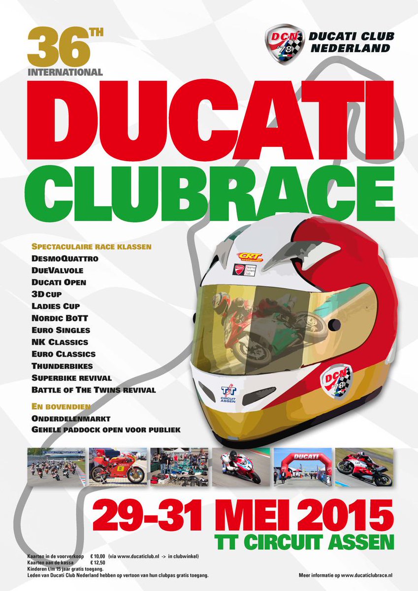 ttcircuitassen's tweet photo. Op naar het volgende mooie evenement: de @DucatiClubRace op 31 mei! #TTAssen http://t.co/quOqHuXFow