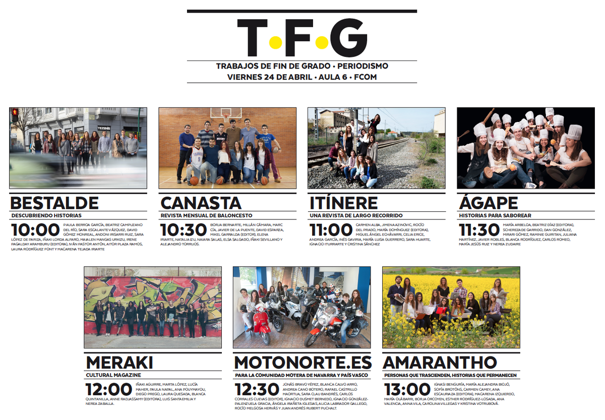 majimeno's tweet photo. Viernes 24. Los alumnos de 4º de Periodismo de @fcomnavarra presentan sus proyectos: http://t.co/46nVR8Fkcl
