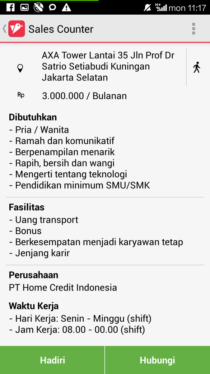 Jofom Id En Twitter Lowongan Sales Counter Smk Gaji 3jt Pt Home Credit Axa Tower Jak Sel Ikuti Walk In Interview Skrg Melalui Jofom App Http T Co S33nm5qqm3