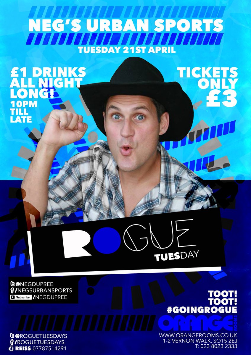 orangerooms's tweet photo. Tonight we welcome Ball's Of Steel's diddy doughnut lobber Neg to #RogueTuesday! With £1 drinks all night! #WoopWoop http://t.co/AeUlMyOPxl