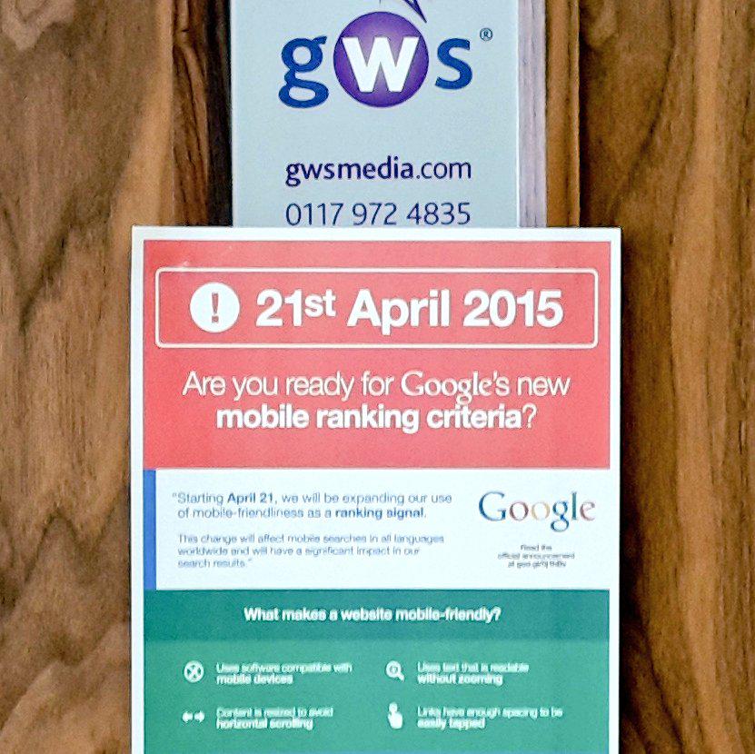 gwsmedia's tweet image. Google has today changed their mobile search algorithm to benefit mobile-friendly sites #googleupdate #doorposter