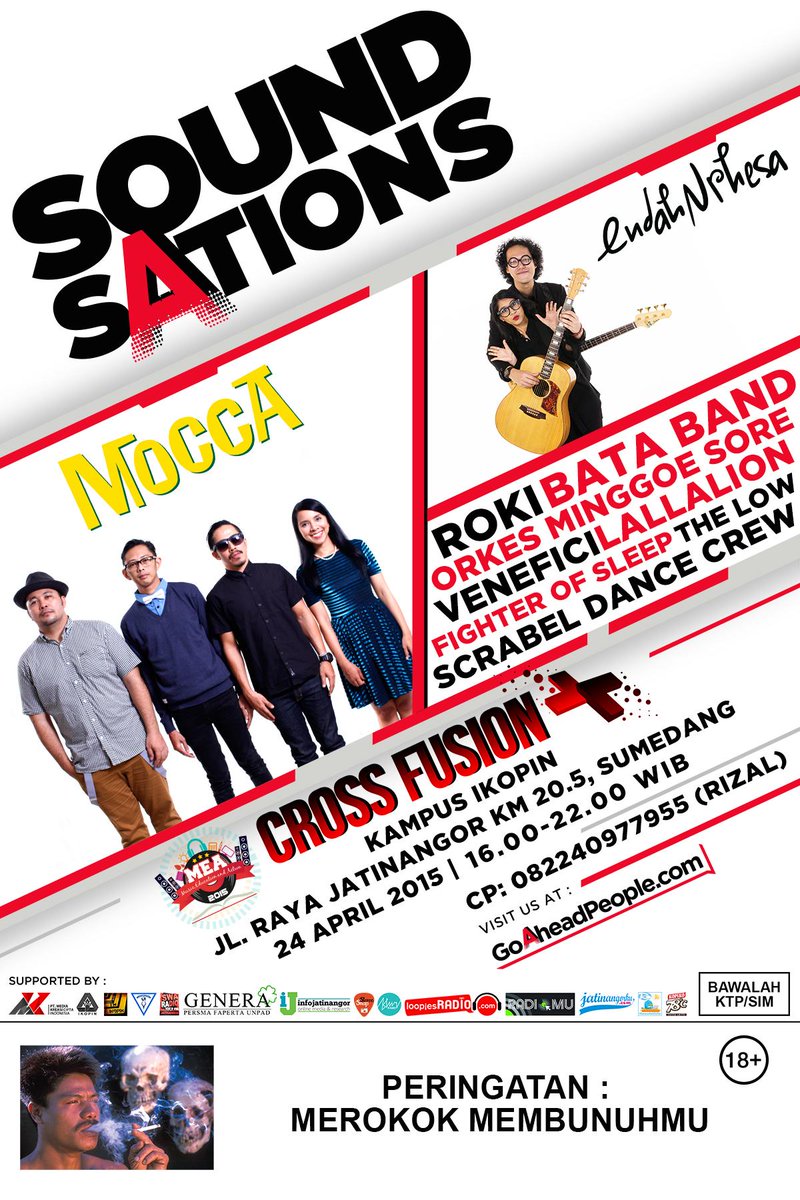 Ikopin present #Soundsations #MEA2015 w/ <a href="/moccaofficial/">MOCCA</a> <a href="/endahNrhesa/">Endah N Rhesa | endahnrhesa.tez</a> and many more | 24 april'15 |
<a href="/MEA2015_/">MEA 2015</a>