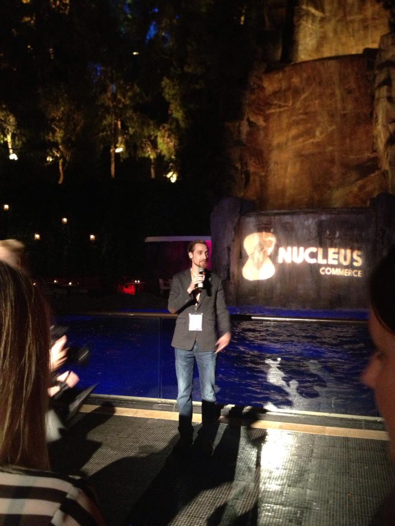 aronstanic: Opening @NucleusCommerce launch party at #ImagineCommerce - it's @kurttheobald with a nice waterfall behind him http://t.co/Z86PdLJa1u