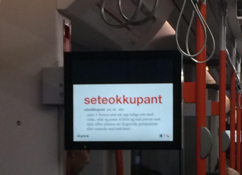 Ikkje ver ein seteokkupant. Bybanen med gamal bodskap kledd i nyord. #nynorsk