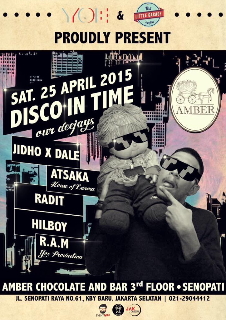 Lil_Garage's tweet photo. "DISCO-IN TIME" 26th April 2015 @amberchocolates 9PM onwards. http://t.co/N013wg2LsM