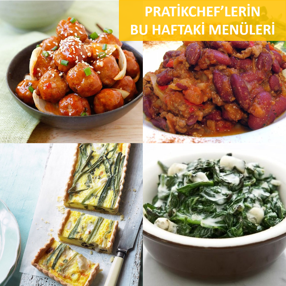 PratikChef'lerimize bu haftaki menü önerilerimiz...Eksiksiz Malzemeleri ile tarif setleri için pratikchef.com.tr
