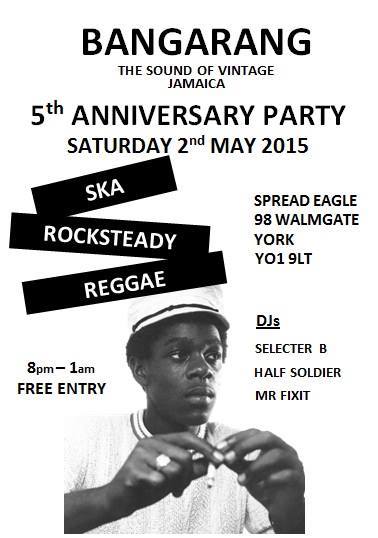 BANGARANG MAY 2nd REGGAE-SKA -ROCKSTEADY OLD SCHOOL DJ'S OLD SCHOOL VINYL facebook.com/events/1068250…  <a href="/WEmustPARTYhard/">whats on yorkshire</a>