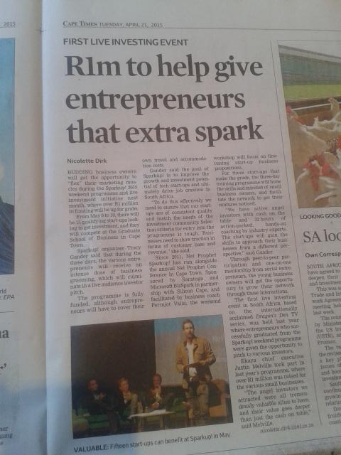 jojochevo's tweet photo. Little bit of hype for @SparkupLive and some @ekayaco love in the Cape Times today :) http://t.co/isEp116BOR