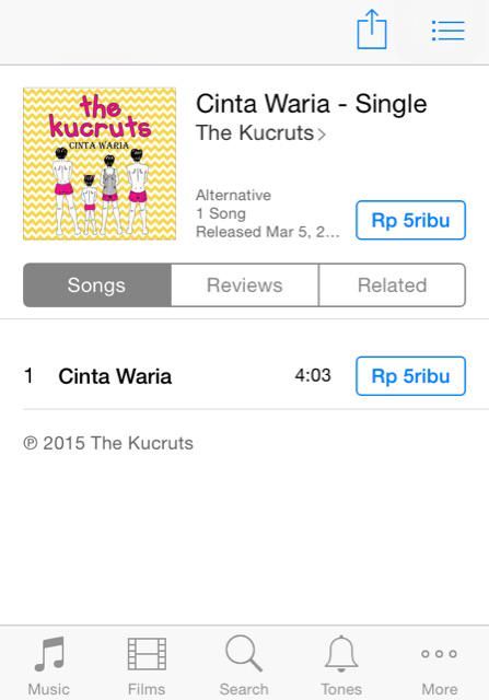 Cinta Waria udah tersedia di itunes, yuk dibeli >> itunes.apple.com/album/id973181…