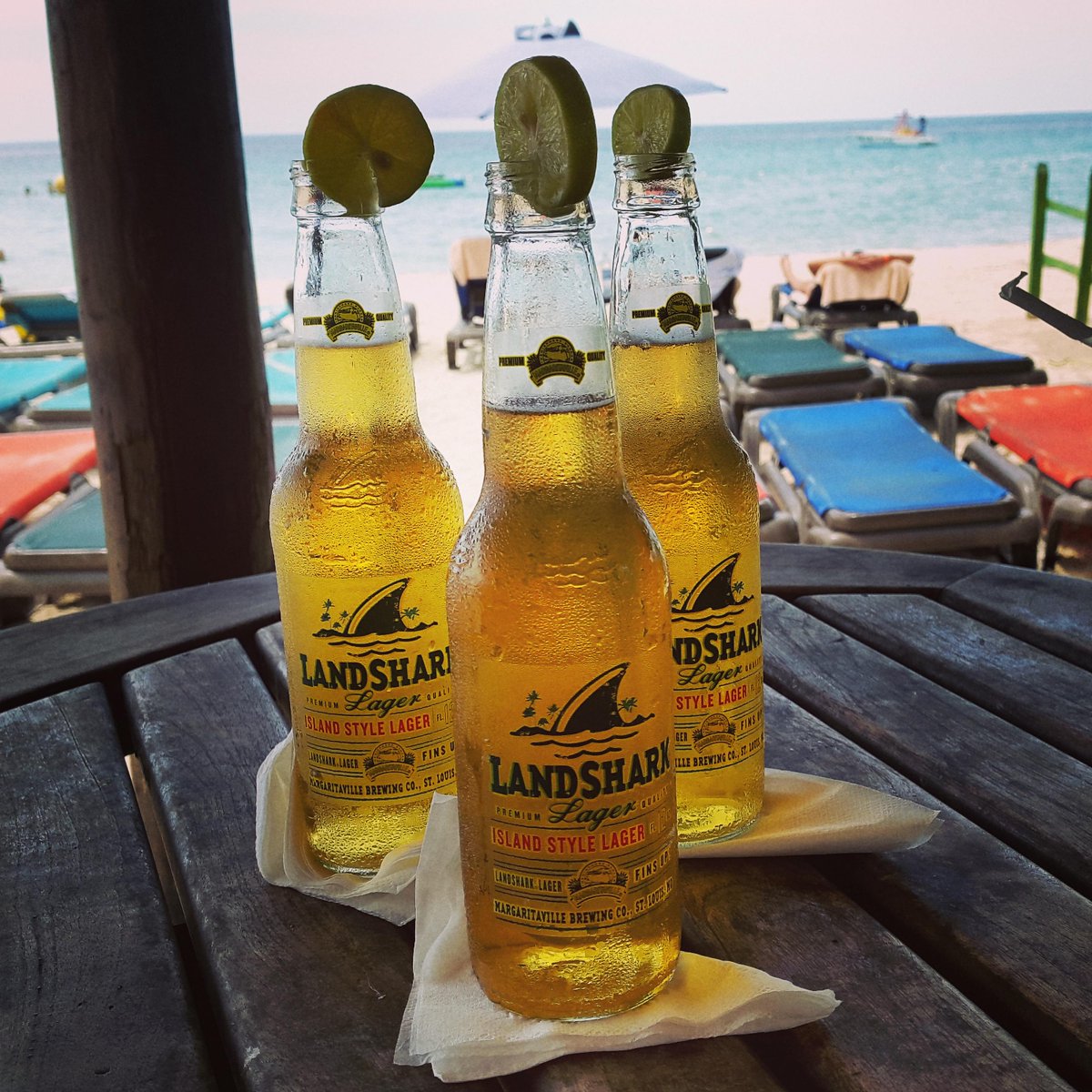 <a href="/Margaritaville/">Margaritaville</a> <a href="/MvilleCaribbean/">MvilleCaribbean</a> - Because #Landshark in #Negril is better in threes