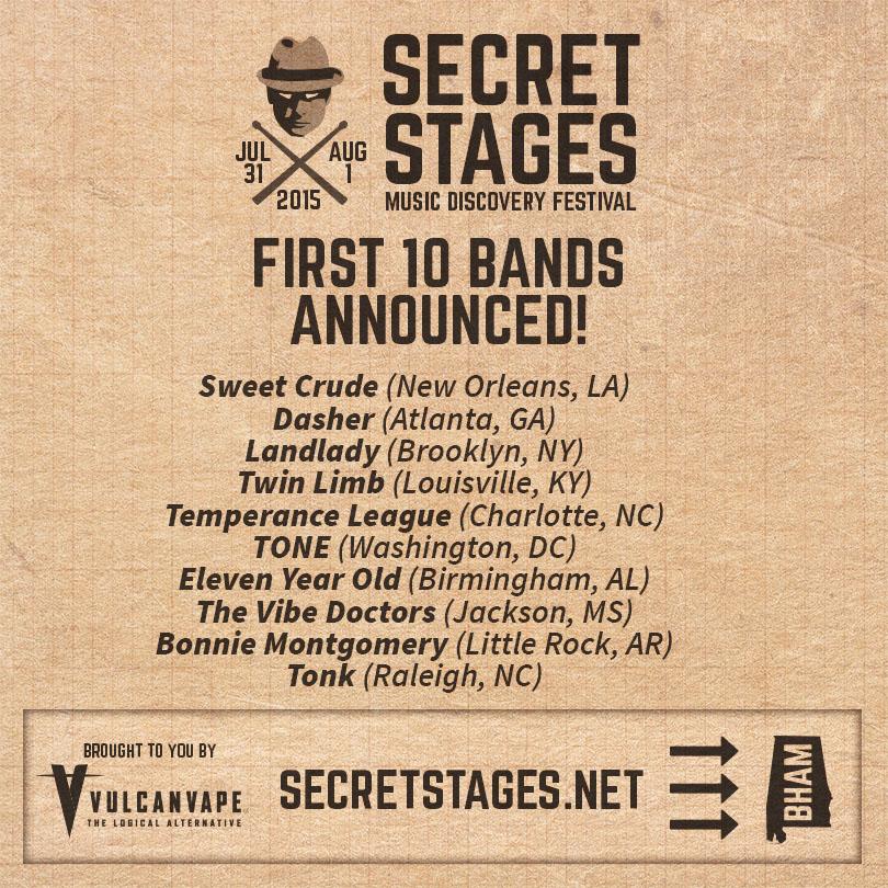 The 1st 10 bands of 2015 are upon us! Listen, watch and more: secretstages.net #secretstages #secretstages2015