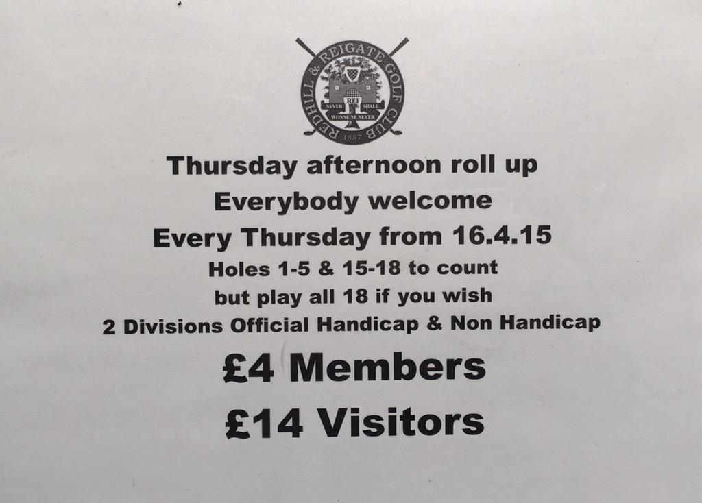 RRGC1887's tweet photo. Why not come and join our thursday #rollup. Both visitor and members welcome  #rrgc1887 @redhillgolfpro http://t.co/vWoeRNGR5z