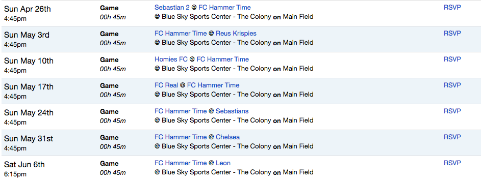 fchammertime's tweet photo. Updated schedule for the remaining games of the 2015 season. http://t.co/LUJLA9Uqg8