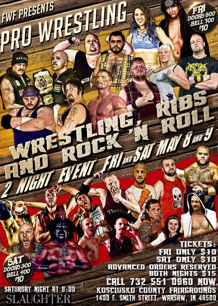 FWF_WrestlingIN's tweet photo. We're announcing 2 more matches for Friday Night, 5/8 later today!! http://t.co/v6si6G5XHi