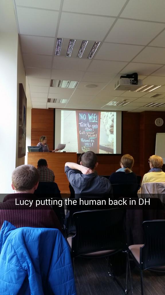 MsAlanaBailey's tweet photo. Are we losing our ability to connect with each other in a meaningful way? @LucyLyons4  #DHatUCC #digitalis #dh http://t.co/OcDSROIcL3