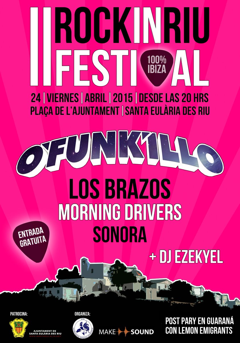 RockInRiu's tweet photo. Este VIERNES!!!  @Diario_de_ibiza @Noudiari, @periodico_gpp, @RADIOIBIZASER, @FaristolPitius http://t.co/4fpYZnTUPC