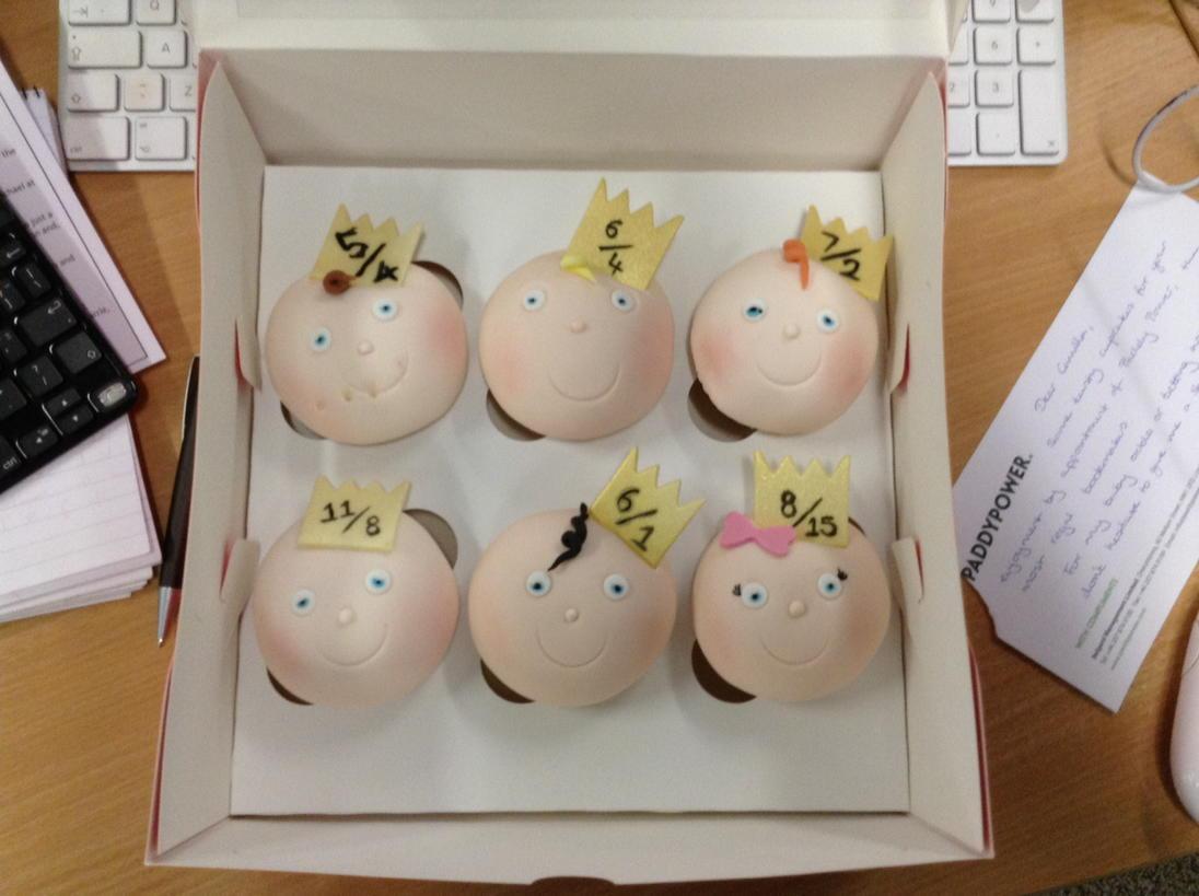 CamillaTominey's tweet photo. Gawd love Sophie @PaddyPower for these bloody marvellous #RoyalBaby cupcakes #loveafreebieme #oddson #haveaflutter http://t.co/5KRSRM91lP