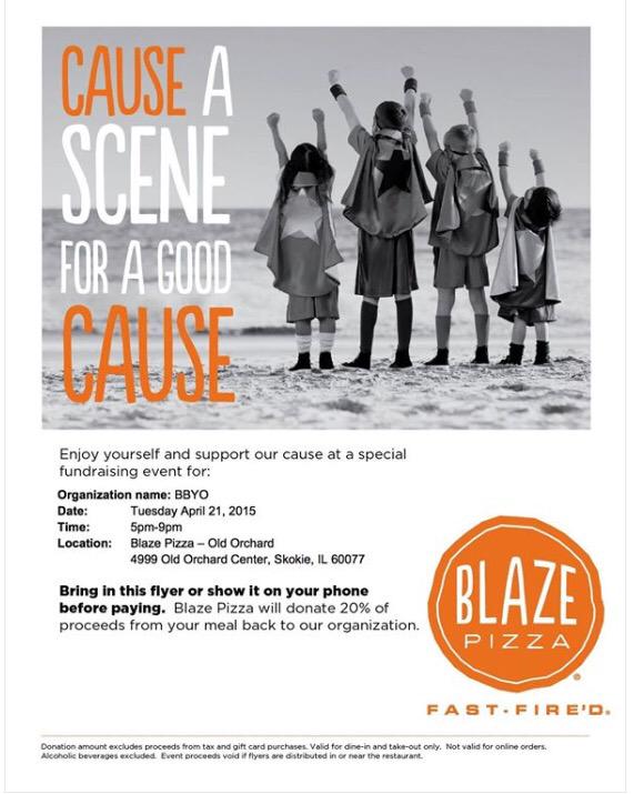 shozs626's tweet photo. hey everyone!! remember to stop by blaze pizza in old orchard from 5-9pm and show them this flyer!! http://t.co/BhIMtfS2g8