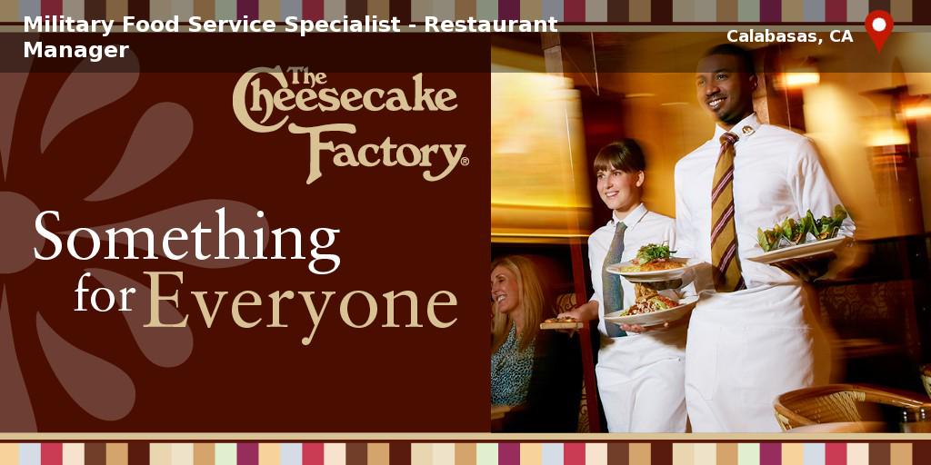 CakeJobs's tweet photo. #Hospitality alert: | The Cheesecake Factory | #Calabasas, CA http://t.co/BZ1A6QZuuO #VeteranJob http://t.co/1DzZcgHOoq