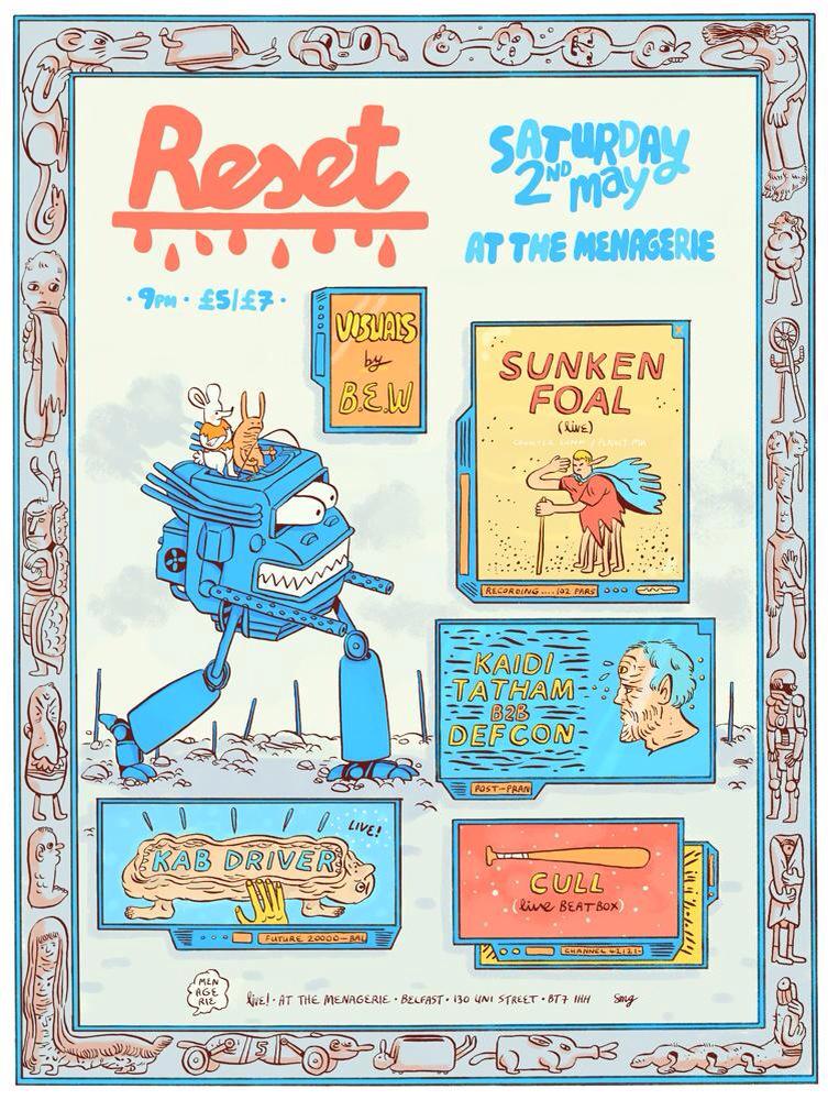 SunkenFoal's tweet photo. Playing a live set at the Managerie in Belfast May 2 for @resetindustries http://t.co/o4F7VHTaOJ