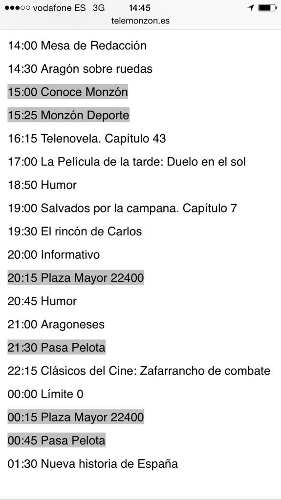 TELEMONZON's tweet photo. Esta es nuestra programación de tarde-noche para hoy http://t.co/S7fwSoPeZD