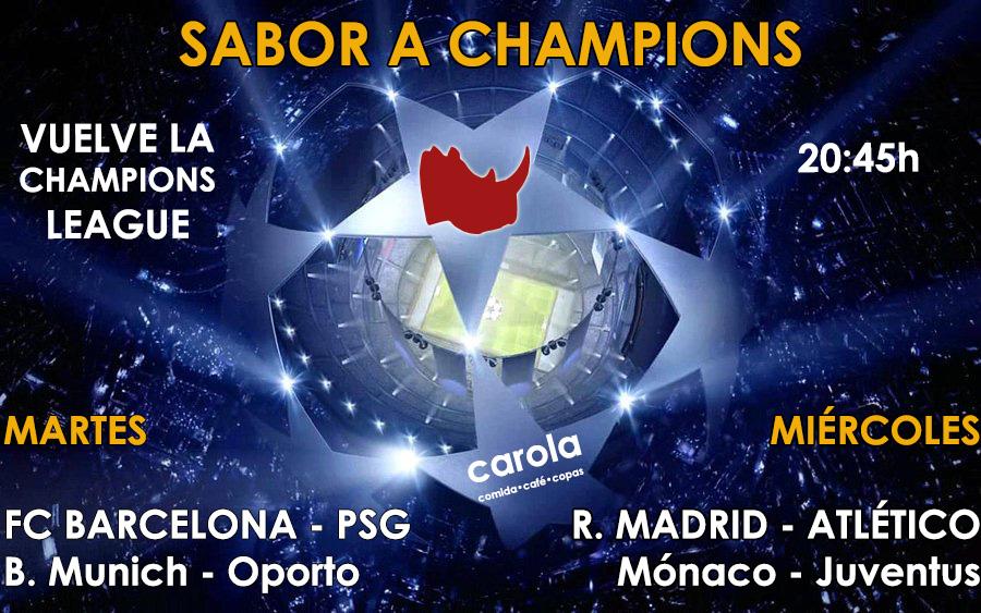 RestCarola's tweet photo. Sabor a Champions vuelve hoy. Barça - PSG y Bayern - Oporto ¡Disfruta del fútbol y nuestras raciones!
📺🏆⚽️20:45h http://t.co/CxNdQZknN5