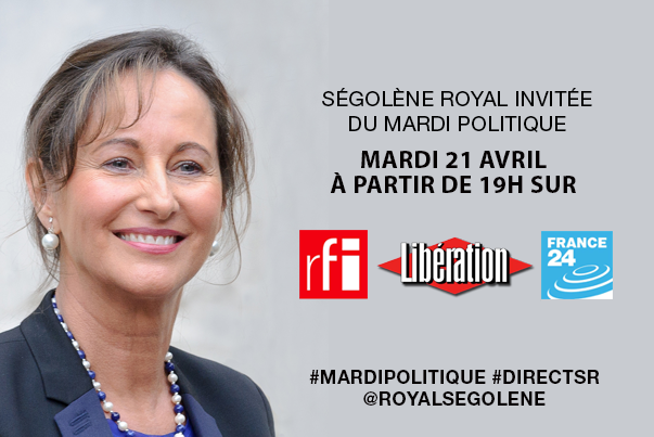 RFI's tweet photo. RT @RoyalSegolene: Invitée du #MardiPolitique aujourd'hui à partir de 19h sur @RFI @France24_fr @libe  #DirectSR http://t.co/UmilegCbxH