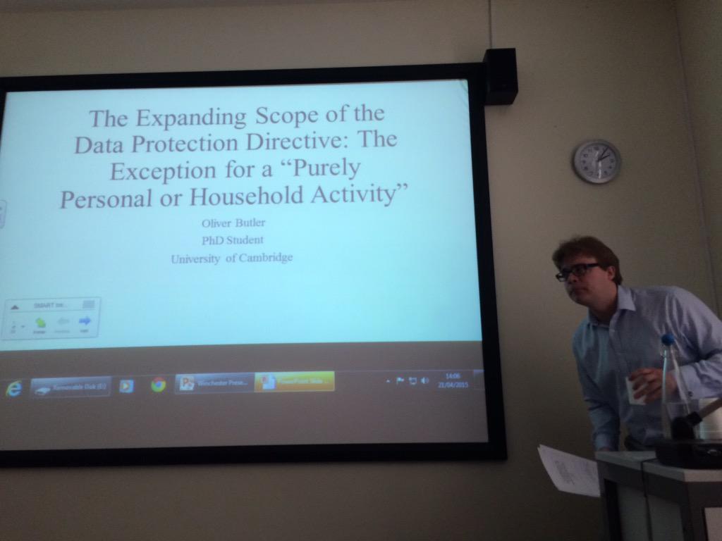 johnceustice's tweet photo. Oliver Butler about to speak on the expanding scope of the data protection directive. #TRILCon15 http://t.co/roQEbKNeDl