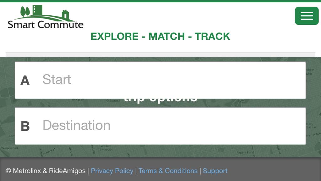 Il y a aussi un outil en ligne qui permet de rentrer en contact avec des gens qui font le même trajet. <a href="/matintoronto/">Y a pas deux matins pareils</a>