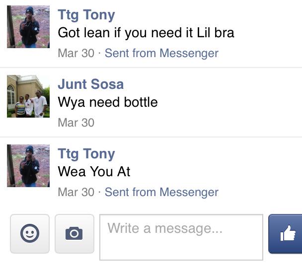 JuntSosa's tweet photo. I need it now @_TtG_Tony6 my nigga to sip some of this fucking pain away 💯 shit fucked up #FlyHighTony http://t.co/1967scno9H