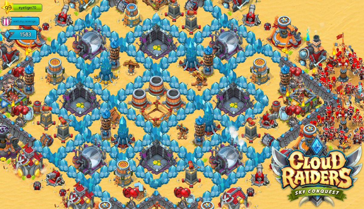 eyetiger70's tweet photo. What do you think of my defenses? Play #CloudRaiders and find my base: eyetiger70  http://t.co/t2vFzu30f8 http://t.co/eaUFgKyI7s