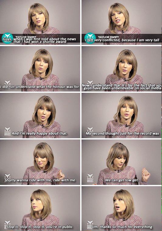 swift_1989_'s tweet photo. Only Taylor😂😂 http://t.co/sEoVPjIymV