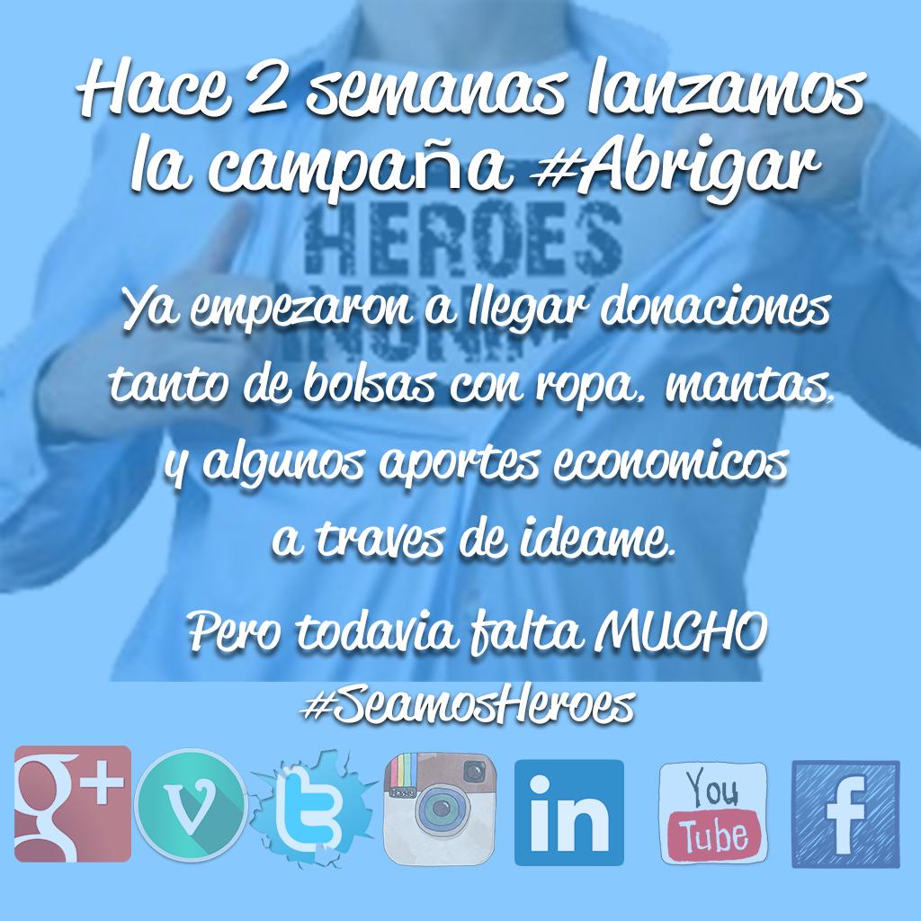 Todavía no te sumaste? Juntá #Mantas #Ropa #Alimentos o bien deja un aporte $$ en:
buff.ly/1OJJfRW