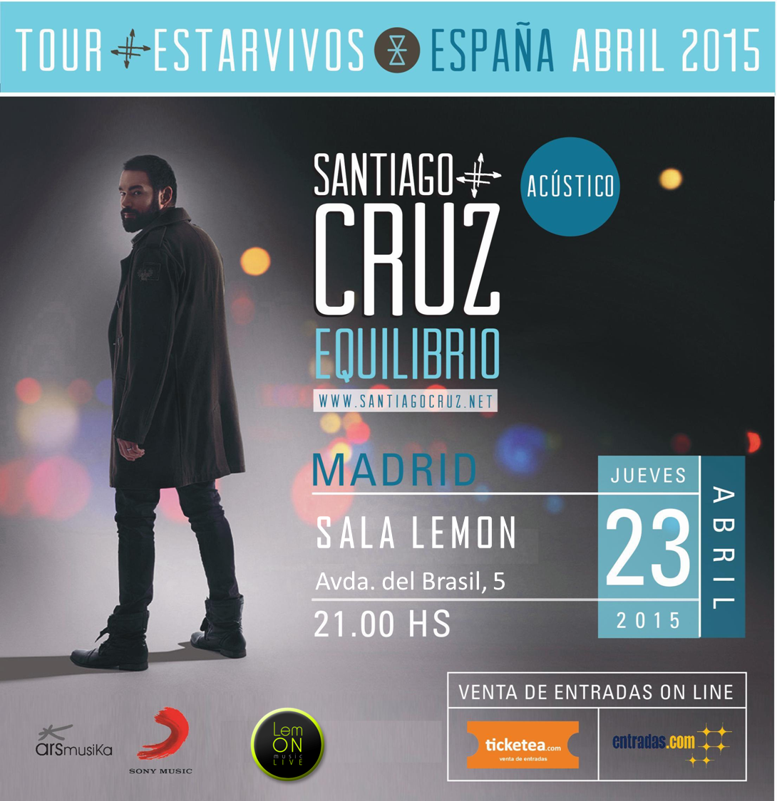 SonyMusicSpain's tweet photo. Por motivos de aforo se cambia la sala del concierto de @SantiCruz en #Madrid. Estos son los nuevos datos: http://t.co/qPa9MGidS5
