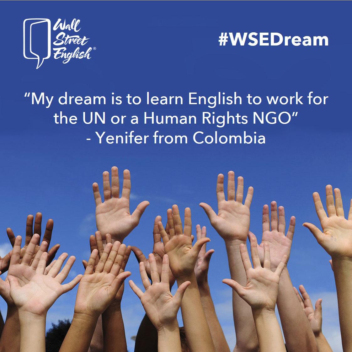 WSE_Global's tweet photo. Every student in the world has a dream. Why do you study English? What's your dream? Share it with us! #WSEDream http://t.co/EwAtOrDyFq