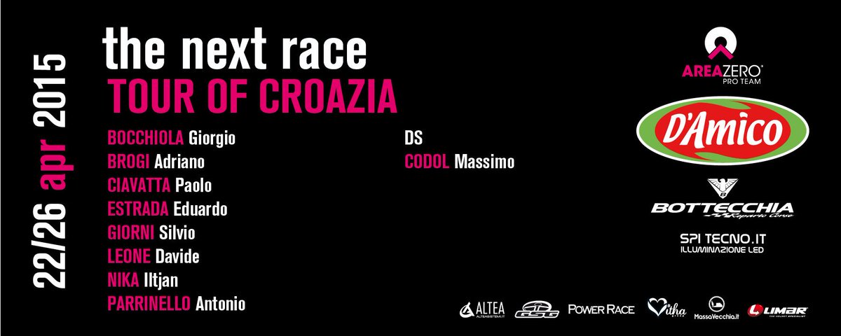 <a href="/AreaZeroProTeam/">Area Zero D'Amico</a> next race areazeroproteam.com/area-zero-dami…  #TourOfCroatia