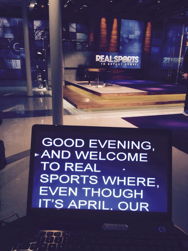Telescript's tweet photo. Telescript equipment on the set of @RealSportsHBO #VIPPrompting #Telescript #BryantGumbel http://t.co/xg2cnQqv95
