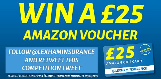 LexhamInsurance's tweet image. Our new #competition starts now! Win a £25 Amazon voucher! Simply RT &amp;amp; follow for a chance to win in our #giveaway